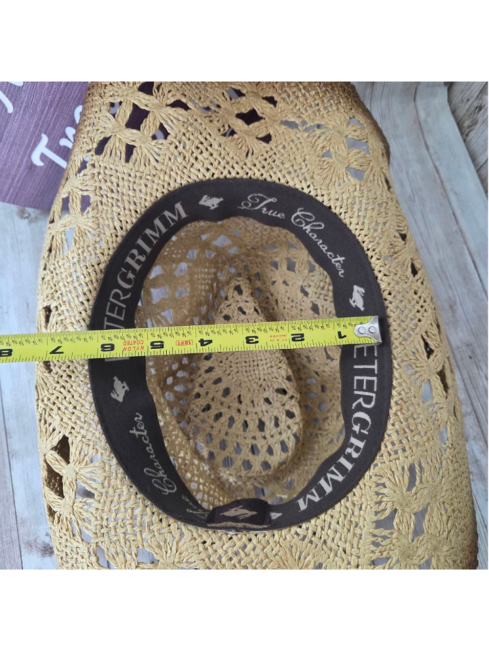 Peter Grimm Beige Straw Cowboy Hat NWOT - Picture 9 of 9
